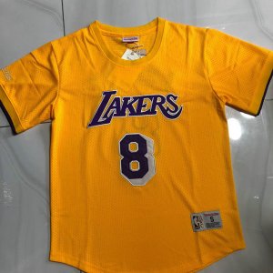 8 Kobe Bryant Lakers Hardwood Classics Maillot à Manche Jaune